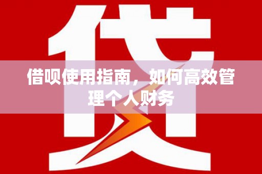 新北借呗使用指南，如何高效管理个人财务