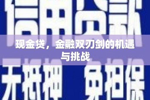 新北现金贷，金融双刃剑的机遇与挑战