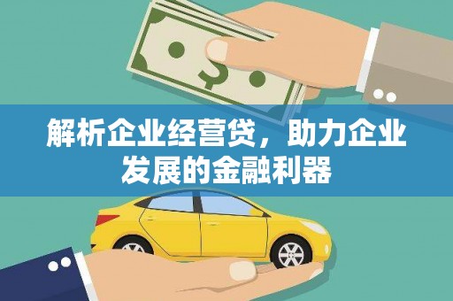 新北解析企业经营贷，助力企业发展的金融利器
