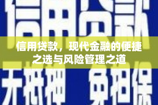 新北信用贷款，现代金融的便捷之选与风险管理之道