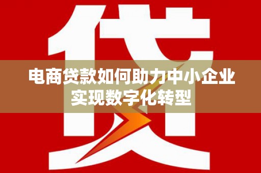 新北电商贷款如何助力中小企业实现数字化转型