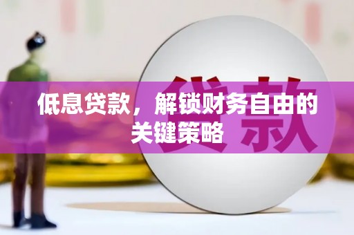 新北低息贷款，解锁财务自由的关键策略