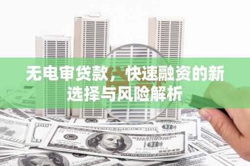 新北无电审贷款，快速融资的新选择与风险解析