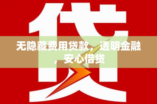 新北无隐藏费用贷款，透明金融，安心借贷