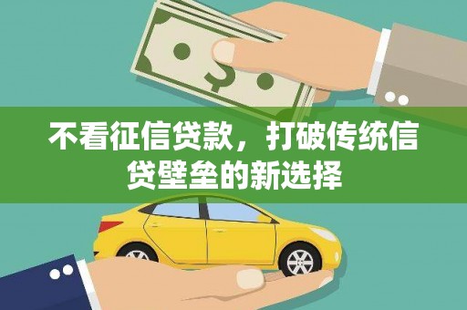 新北不看征信贷款，打破传统信贷壁垒的新选择