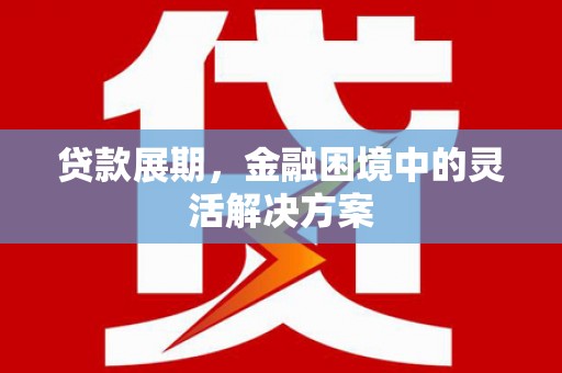 新北贷款展期，金融困境中的灵活解决方案