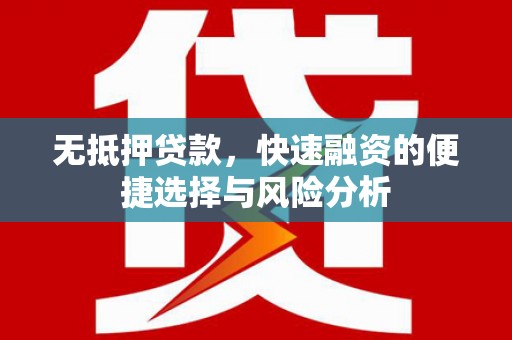 新北无抵押贷款，快速融资的便捷选择与风险分析