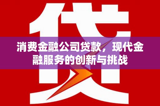 新北消费金融公司贷款，现代金融服务的创新与挑战