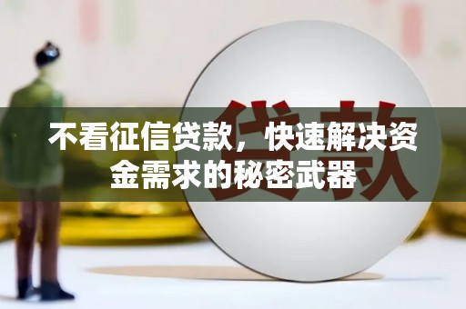 新北不看征信贷款，快速解决资金需求的秘密武器