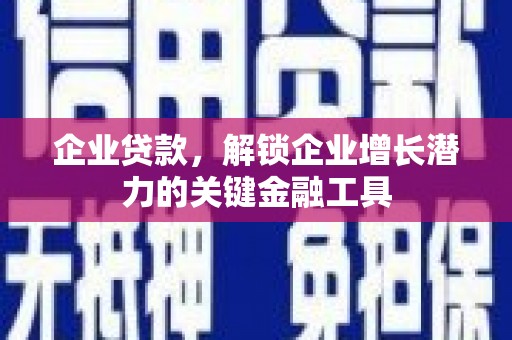 新北企业贷款，解锁企业增长潜力的关键金融工具