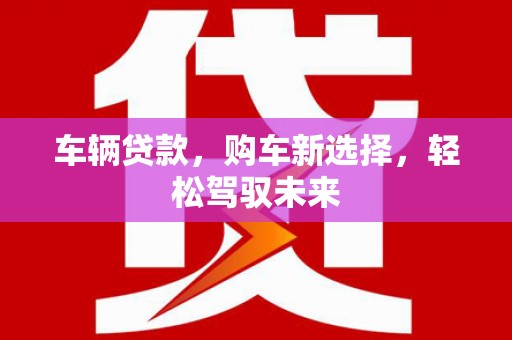 新北车辆贷款，购车新选择，轻松驾驭未来