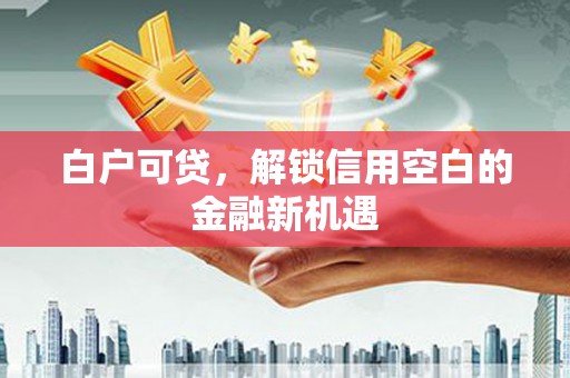 新北白户可贷，解锁信用空白的金融新机遇