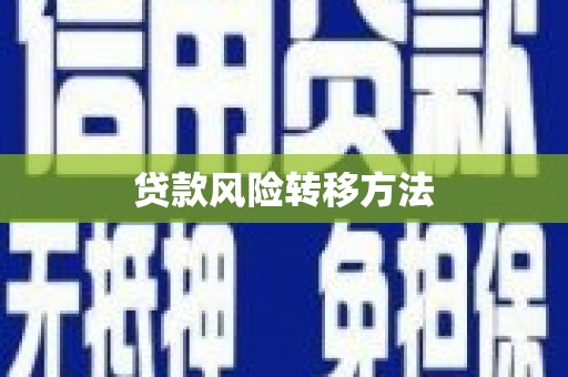 新北贷款风险转移方法