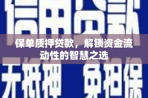 新北保单质押贷款，解锁资金流动性的智慧之选