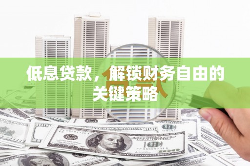新北低息贷款，解锁财务自由的关键策略
