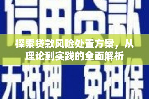 新北探索贷款风险处置方案，从理论到实践的全面解析