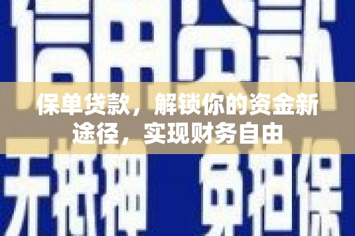 新北保单贷款，解锁你的资金新途径，实现财务自由