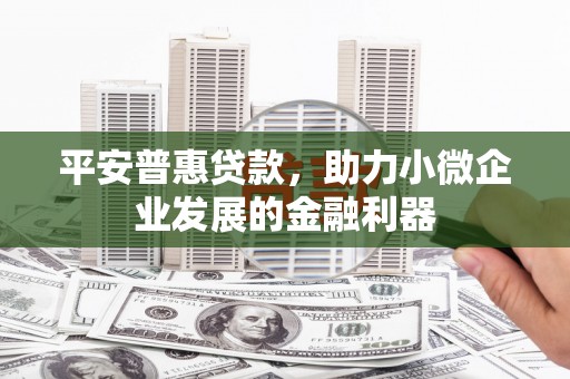新北平安普惠贷款，助力小微企业发展的金融利器